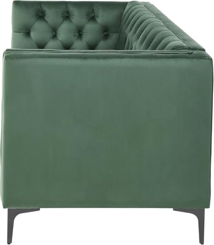 Image of Chesterfield Traditional 3 Seater Luxury Sofa Loving Sofa Button Tufted for Living Room, Guest Room, Bedroom, and Your Loving Space (Dark Green)
