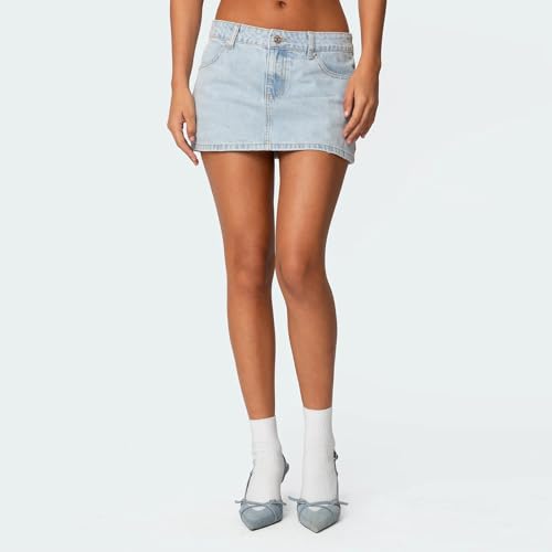 Women Low Rise Denim Mini Skirt Summer Y2K Short Jean Skirts Casual Zip Fly Slim Fit Pencil Skirt with Pockets4
