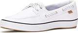 Keds Women's Center Iii Boat Fashion Sneaker, White Twill, 8.5