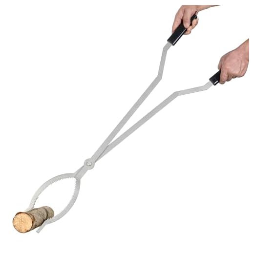 40" Fire Tongs Firewood Grabbers, Stainless Steel Large Fire Pit Tool Indoor Fireplace Outdoor Bonfire Campfire Backyard Deck Camping Log Grabbers Tool