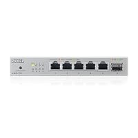 Zyxel Netzwerk Switch 5 Port | Unmanaged Multi Gigabit LAN Splitter | 5X 2.5 Gbit + 1x 10Gb SFP+ Ports | Lüfterlos Design | Plug and Play Einfach Installation | Desktop oder Wand Montage | XMG-105 – Ansicht 2