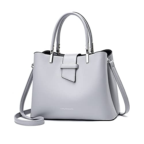 Bolso de mano para mujer estilo Hobo en gris PU miniatura 1