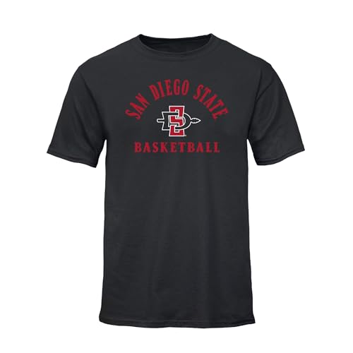 Barnesmith San Diego State University SDSU Aztecs, Adult Unisex, Short-Sleeve T-Shirt, Basketball Gameday Logo, Black, Medium