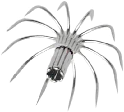 OVERTOYOU 10Pcs Stainless Steel Squid Hooks - J-hook or Treble Hook - 17MM - 10 Count