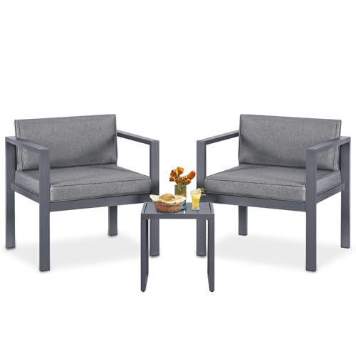 YIYAN 3-teiliges Outdoor-Terrassenmöbel-Set, modernes...