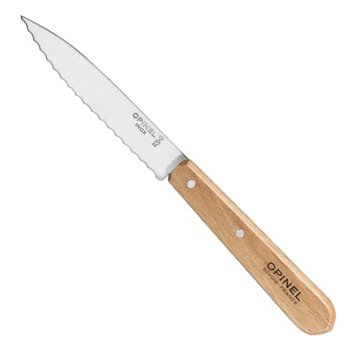 Opinel - Set Di 4 Coltelli Da Cucina Essenziali - N°112 Ufficio, N°113 Seghettato, N°114 Verdure, N°115 Pelapatate - Lama In Acciaio Inossidabile - Faggio Verniciato Naturale - 7