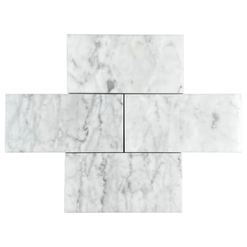 Tenedos Carrara Blante 3x6 Polished Subway Marble Tile – 40