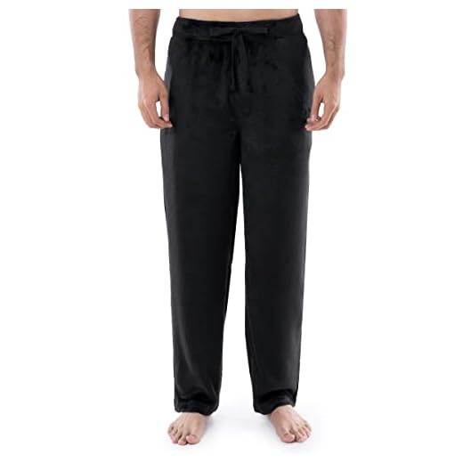 IZOD Men's Soft Fleece Lounge Sleep Pants, Black, Large