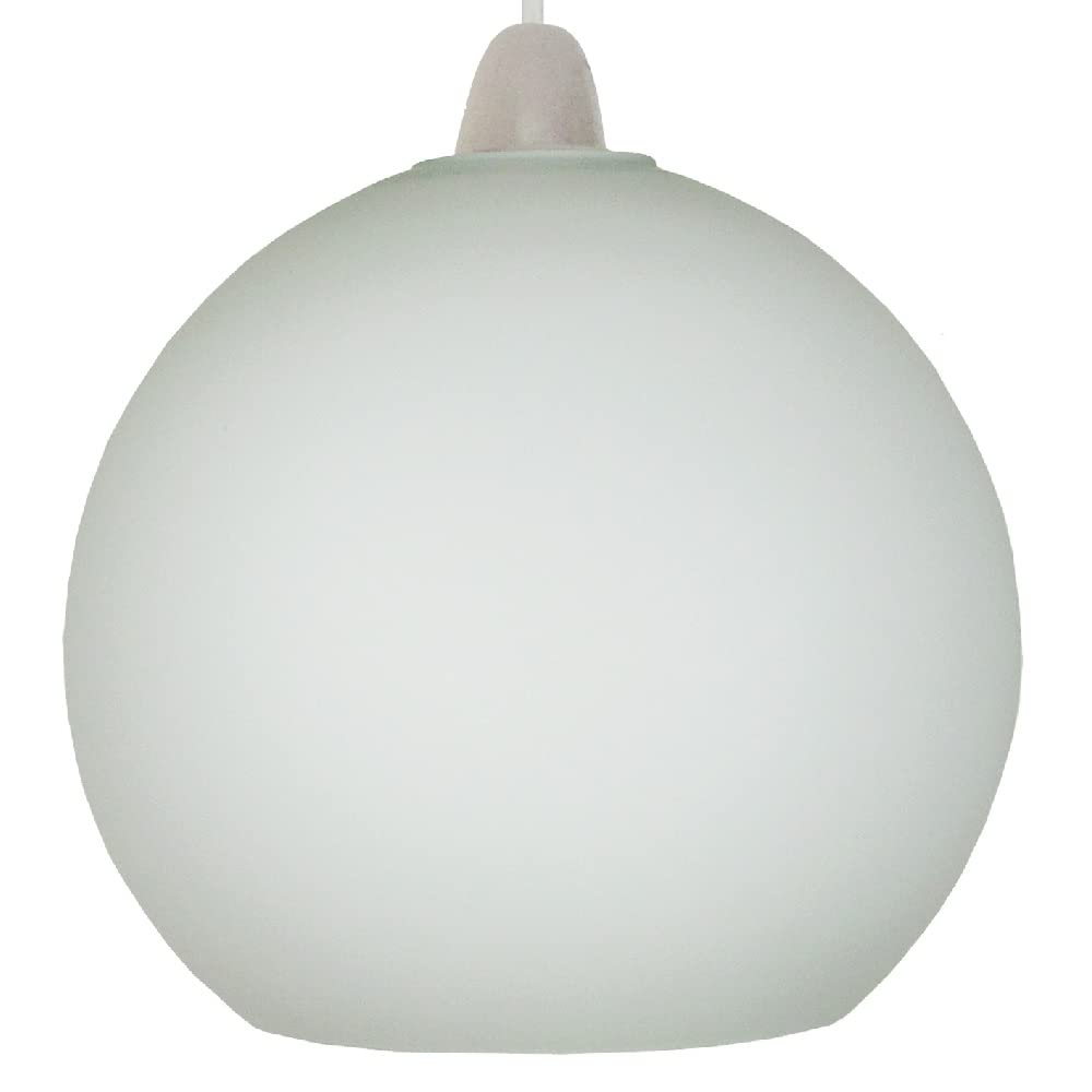 White Opal Glass Vintage Easy Fit Dome Pendant Shade | 20cm Diameter | None Electric Ceiling Lampshade | Fits Lampholder Types E14 E27 B15 B22