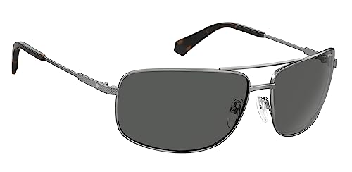 Polaroid Sunglasses Men's PLD 2101/S Caravan Sunglasses, Dark Ruthenium/Polarized Gray, 63mm,14mm2