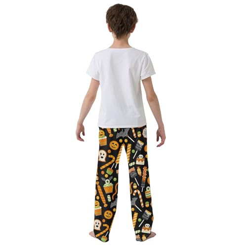 ZZXXB Halloween Candy Boys Long Pants Soft Trousers Elastic Waist Kids Lounge Bottoms with Pockets S-XL3