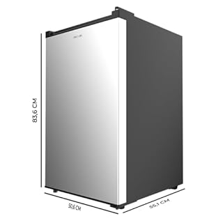 Cecotec Congélateur Armoire 87 Litres Bolero CoolMarket TF 87 Inox. Congélateur Vertical Inox de 83,6 cm de hauteur et de 50,6 cm de largeur, avec une grande capacité et classe énergétique E