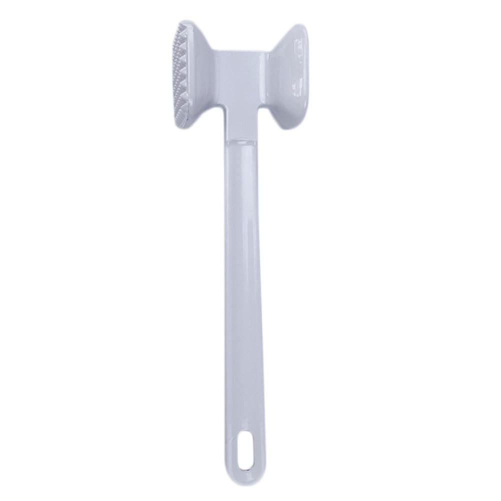 Aluminum Meat Tenderizer Hammer, Double-Sided Steak Mallet for Tenderizing Beef, Pork, Poultry, Kitchen Tool with Hanging Hole, 9.05 Inch (White)