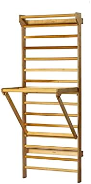 Personal Training Tower: Fitness Stall Bars with Adjustable Pull-Up Dip Bar Attachment (1.5" Round, Poplar Rungs)