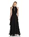 Eliza J Women's Sleev Halter Neck Long Gown With Ruched Bodice And Waist, Black, 14