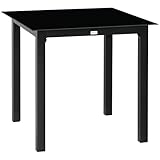 TABLE DE JARDIN POUR 4 PERSONNES : Idéale pour manger à l'extérieur, prendre un verre, jouer à des jeux de société avec des amis et bien plus encore. Idéal pour les jardins, terrasses, balcons, etc. Cette table de repas a une taille parfaite pour accueillir jusqu'à 4 convives