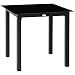 Outsunny Gartentisch, Quadratischer Esstisch für Garten, Balkontisch für 4 Personen Terrassentisch mit Tischplatte aus Hartglas, Alu, Schwarz, 80 x 80 x 74 cm