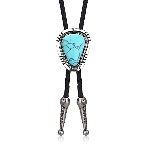 Florideco Bolo Tie For Men Western Cowboy Tiger Eye Stone Native American Bolo Tie Leather Necktie Costume Accessorie 5 #TOP23