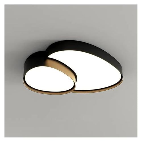 Plafonnier LED moderne et simple noir 50cm pour salon et séjour
