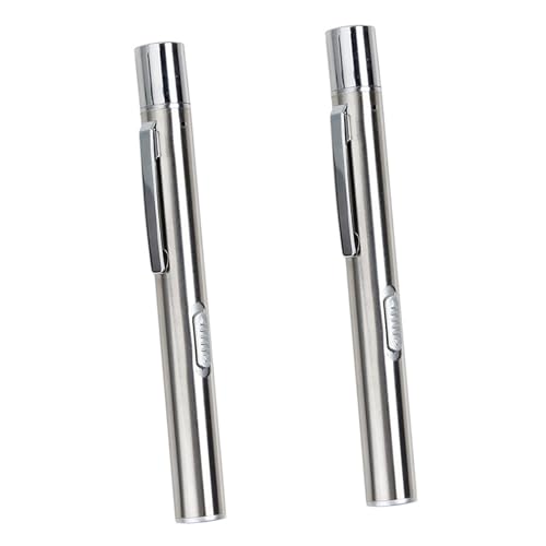 Linterna médica recargable LED PLAFOPE de acero inoxidable paquete de 2 piezas con clip
