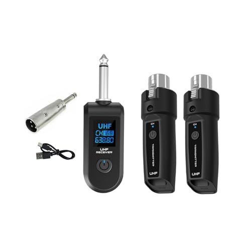 Luwecf Transmissor e receptor de áudio para microfone, recarga de 110db, equipamento musical para gu