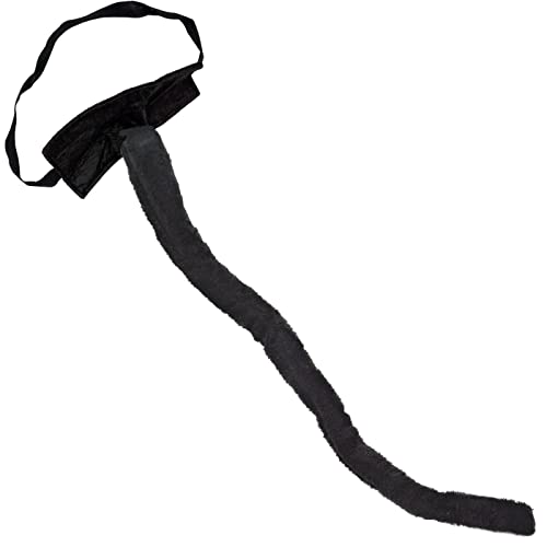 4E's Novelty 25' Adjustable Furry Black Cat Tail Costume for Adult Women & Kids Girls - Cosplay Halloween Dress-Up