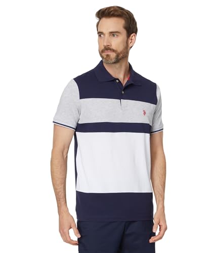 U.S. POLO ASSN. Men's Short Sleeve Colorblock Jersey Knit Polo Sh...