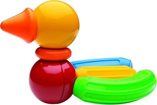 Basic 10-Piece Magnetic Building Blocks Toy. Preschool STEM Toy with Large Pieces And Grippy Groove Design. Designed By Magformers for Young Children. - Lego - Immagine 4