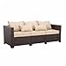 Rattan Star Outdoor Furniture Couch 3 Seater Sofa Outdoor Brown Wicker Sofa Deep Seat High Backrest Patio Couch with Non-Slip Cushions Waterproof Cover, Khaki