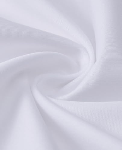 DEMEANOR White Dress Shirts for Men Long Sleeve Wrinkle Free Stretch Business Formal Wedding Button Down Shirt L - Image 5