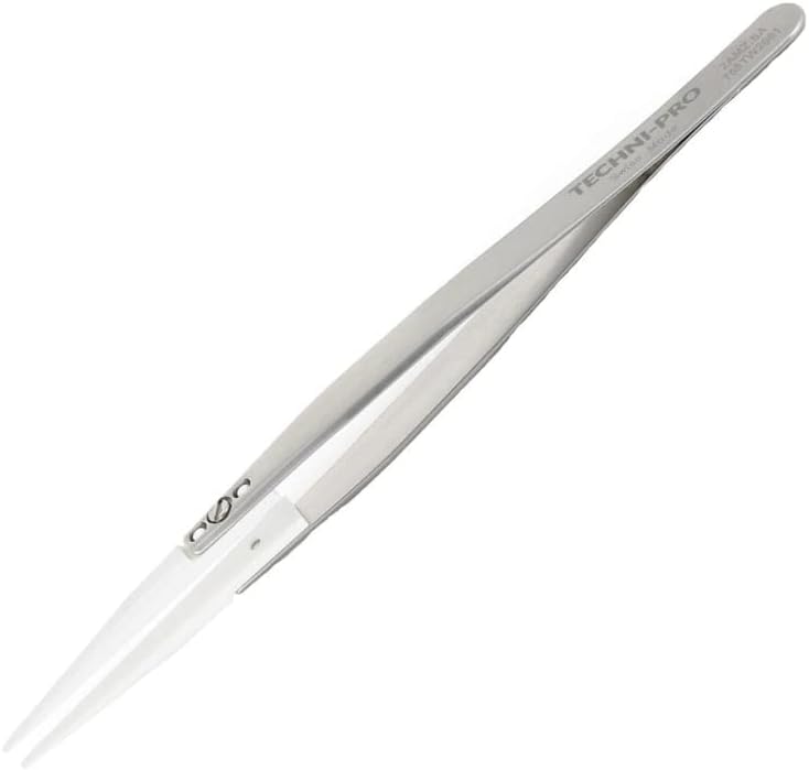 758TW2661 - Ceramic Tip Tweezers, Style 2A, Zirconia Tips A2AMZ, Round, Flat, 5.5'
