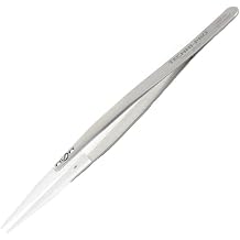 Techni-Pro 758TW2661 - Ceramic Tip Tweezers, Style 2A, Zirconia Tips A2AMZ, Round, Flat, 5.5'