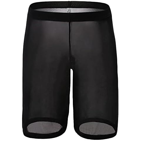 YYKSYDPT Men's Sexy Underwear Boxer Shorts Mesh Boxer Briefs Pants Sheer See Through Underpants Lingerie Sexy Transparent Trunks (as8, alpha, jaspo_s, x_l, Black, S) Cover