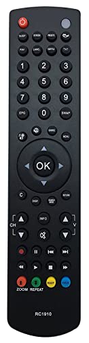 RC1910 Universal Remote Control Compatible for Toshiba 22D1334B 24D1334B2 32D1334B 32D1334DB 24D1433DB 24D3433DB 32D3453DB TV Control
