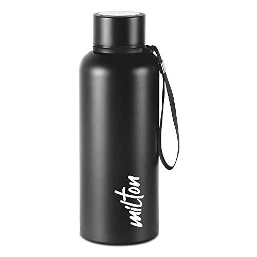 Image of Milton Aura 750 Thermosteel Bottle, 750 ml, Black & Milton Elfin 160 Thermosteel Hot and Cold Water Bottle, 160 ml, Silver
