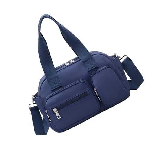 2. Bolsa de lona plegable para mujer, bolsa de gimnasio, fin de semana, viajes, esenciales, deporte, yoga, hombro, viaje, Blue, Mass Beauty
