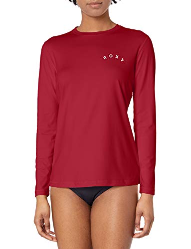 Roxy Junior's Enjoy Waves Long Sleeve UPF 50 Rashguard, Cerise, XS