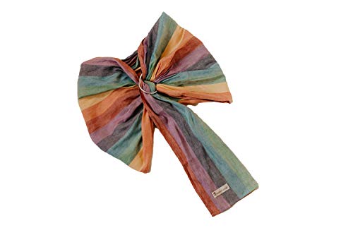 Hip Baby Wrap Ring Sling Baby Carrier - Extra Soft Bamboo Linen Baby Wraps Carrier Machine Washable Baby Tush Carrier Made With All Natural Plant Based Dyes Perfect Baby Shower Gifts Rainbow Brite #TOP1