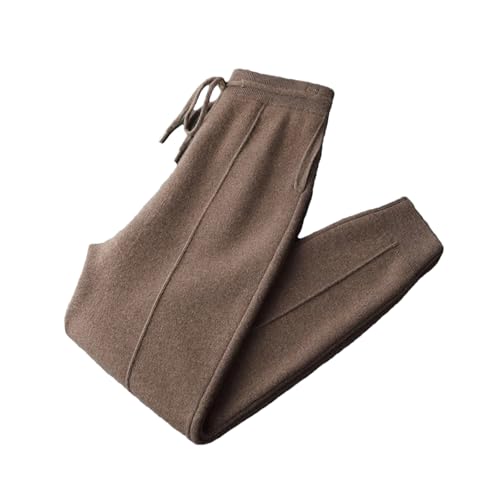 Yeuyyben Winter Thickened Warm High Waisted Merino Wool Men's Pants Small Leg Pants Casual Business Knitted Sweatpants