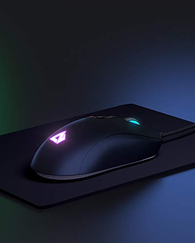 AUKEY Knight Mouse da Gioco, Mouse Gaming RGB con 10000 DPI, 8 Pulsanti Programmabili, Effetti di Illuminazione RGB, Macro, Mouse da Gioco Filo con Pulsante di Fuoco per PC e Mac