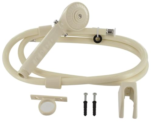 Image of Valterra Shower Head KIT, TRICKLE Shut-Off, 60IN Hose, Biscuit