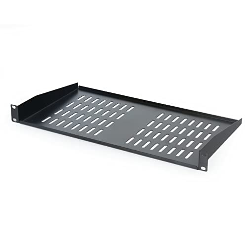 image for SimpleCord Rolled Steel Cantilever Rack Shelf - Universal Vented 1U Tr