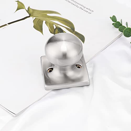 Gobekor 2 Pack Single Dummy Door Knobs Brushed Nickel Interior Dummy Knobs For French Doors Round Door Knobs Stainless Steel Door Pull #TOP2