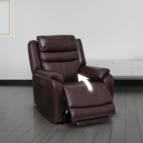 Reviews de Sillon Reclinable de Piel - 5 favoritos. 48 Avanti Sillón Reclinable Eléctrico de Piel Cooper, Sofá para Sala de TV o Recámara (Café)