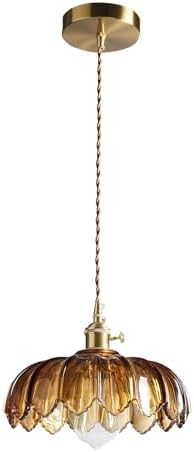 XZHGCEE Pendant Lights Kitchen Island: Amber Glass Hanging Light ...