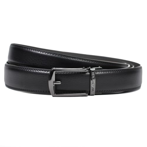 Image of WildHorn Men's Leather Belt Gift Set | Genuine Leather belt Strap with 2 Interchangeable Buckles | Formal & Casual Wear Adjustable Belt | Automatic lock leather belt for men