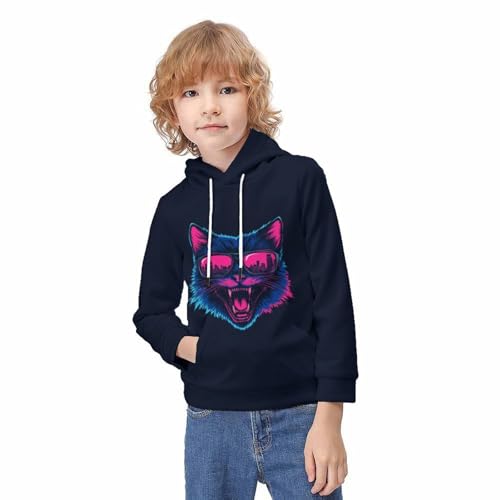 Sweats à capuche 6-15 ans vêtement imprimé chat sauvage