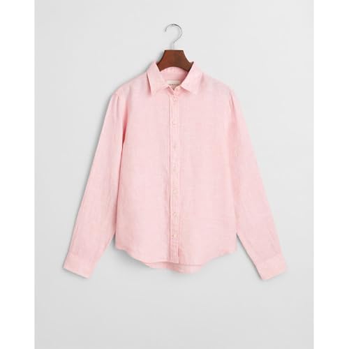 GANT Reg Linen Shirt Blouse, Géranium Rose, 40 Femmes