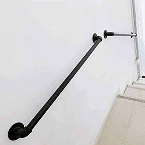 Barre de fer forgé multifonction noire avec kit support galvanisé robuste - 5