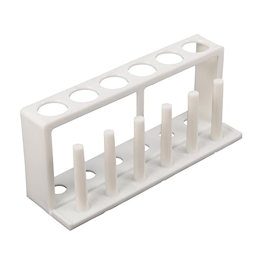 CIYODO Lab Tube Rack 6 Holes 6 Columns White Plastic Holder Test Tube Bracket for School Lab Use